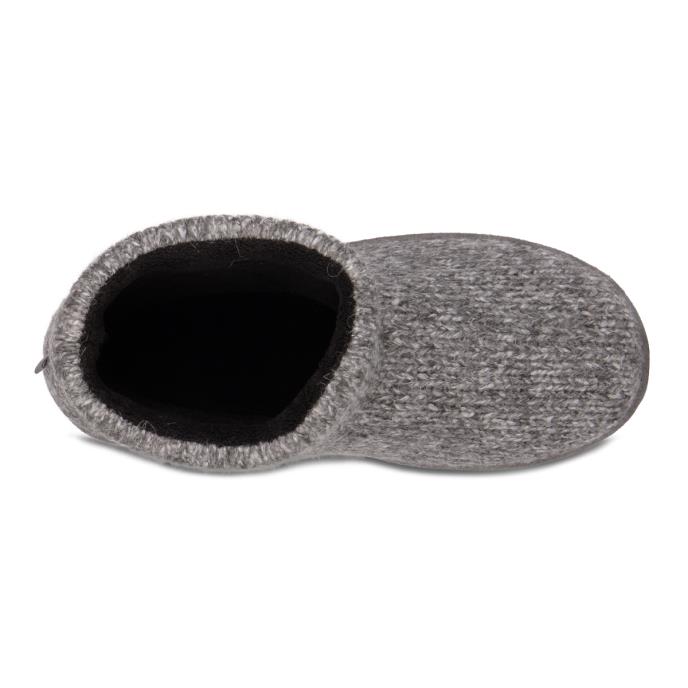 totes toasties® Mens Knitted Short Boot Slipper Grey Extra Image 5